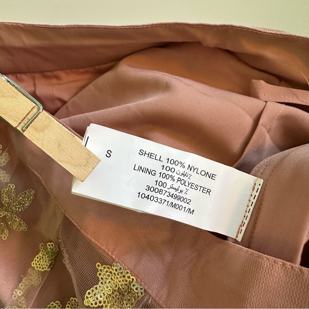 Blush Embroidered Indian Wedding Two Piece Dress with Gold Accents - Picture 11 of 16